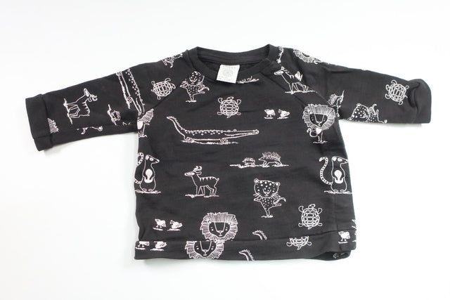 Sweater med dyr fra Lindex - Størrelse 56 - Sort