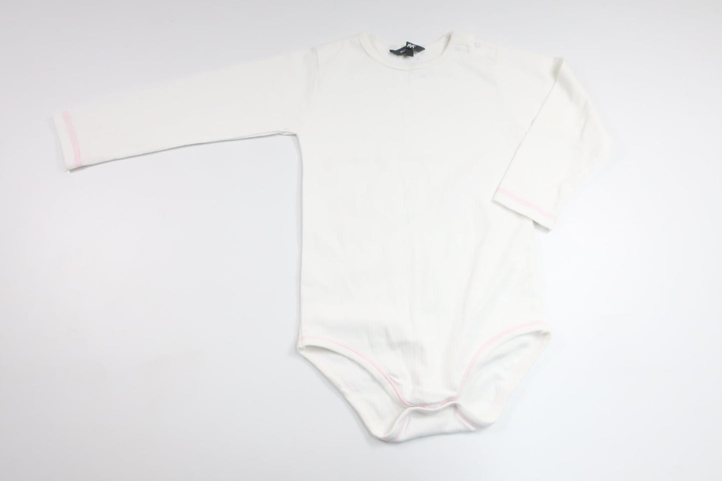 Ribbet bodysuit fra Mads & Mette - Størrelse 98 - Hvid