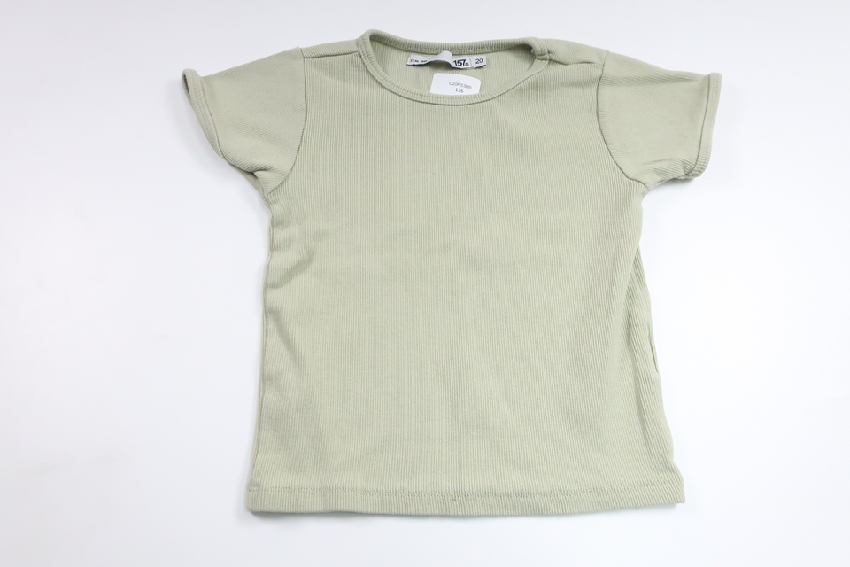 Ribbet t-shirt fra Lager 157 - Størrelse 120 - Grøn