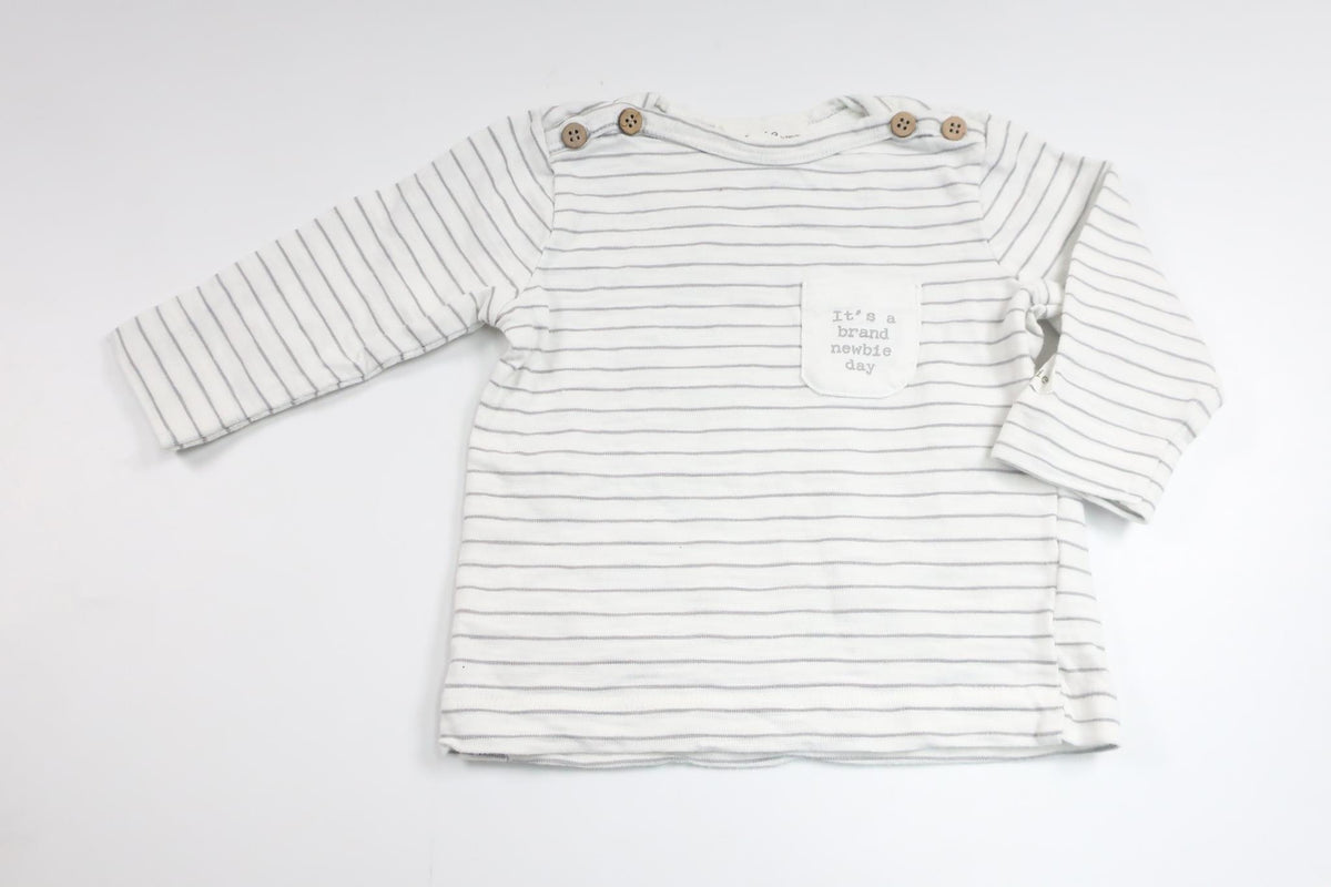 Stribet sweater fra Newbie - Størrelse 62 - Off-white