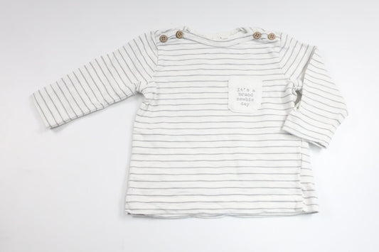 Stribet sweater fra Newbie - Størrelse 62 - Off-white