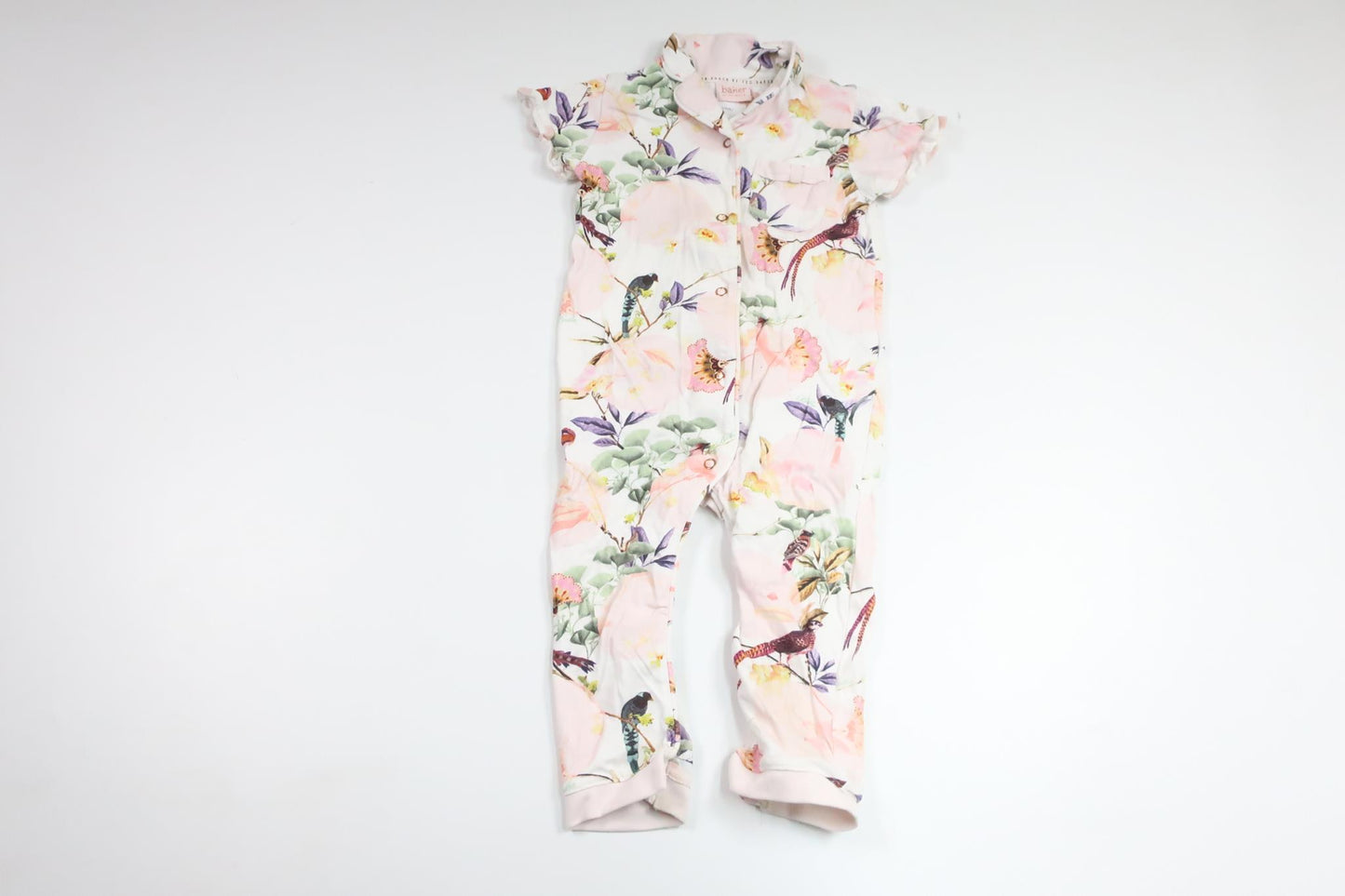 Blomsterjumpsuit fra Baker - Størrelse 74/80 - Lyserød