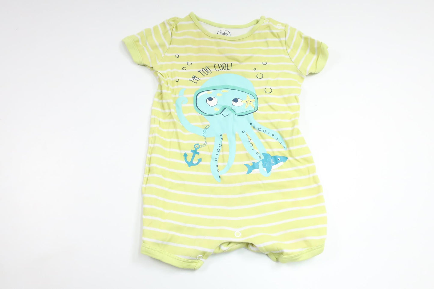 Stribet pyjamas fra Baby Club by C&A - Størrelse 86 - Gul