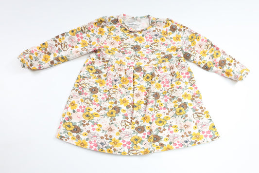Blomsterkjole fra Minymo - Størrelse 62 - Gul