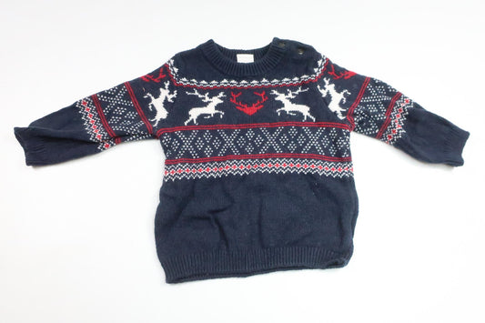 Strikket sweater fra H&M - Størrelse 68 - Marineblå