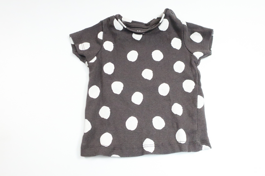 Ribbet t-shirt fra Primark - Størrelse 68 - Grå