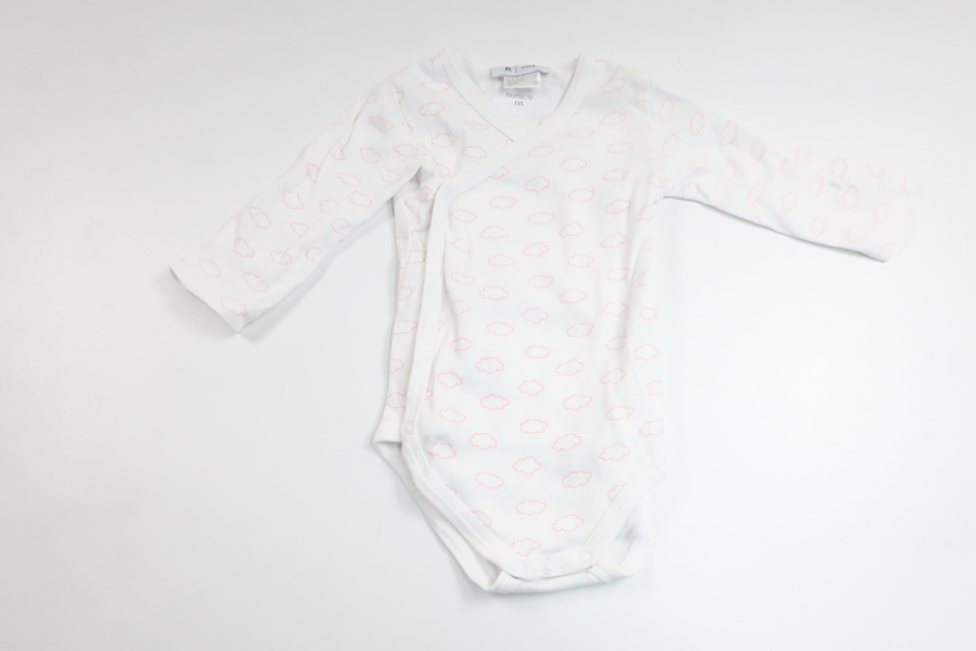 Wrap-body fra La Redoute - Størrelse 62/68 - Hvid