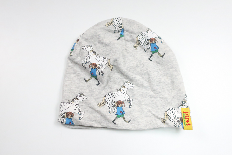 Hue med Pippi Langstrømpe fra Åhléns - Størrelse 50/52 - Grå