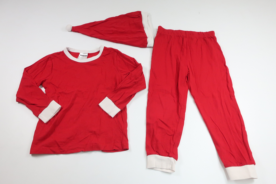 Julemandskostume/Julemandspyjamas fra Kappahl - Størrelse 98/104 - Rød