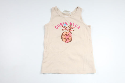 Ribbet tanktop fra H&M - Størrelse 110/116 - Beige