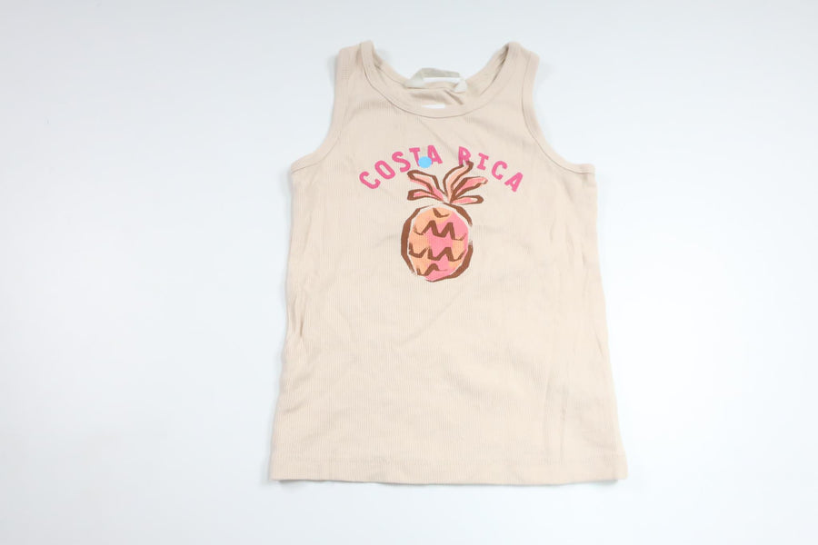 Ribbet tanktop fra H&M - Størrelse 110/116 - Beige
