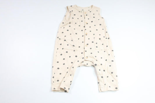 Prikket jumpsuit fra H&M - Størrelse 68 - Off-white