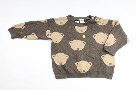 Strikket sweater fra H&M - Størrelse 74 - Brun