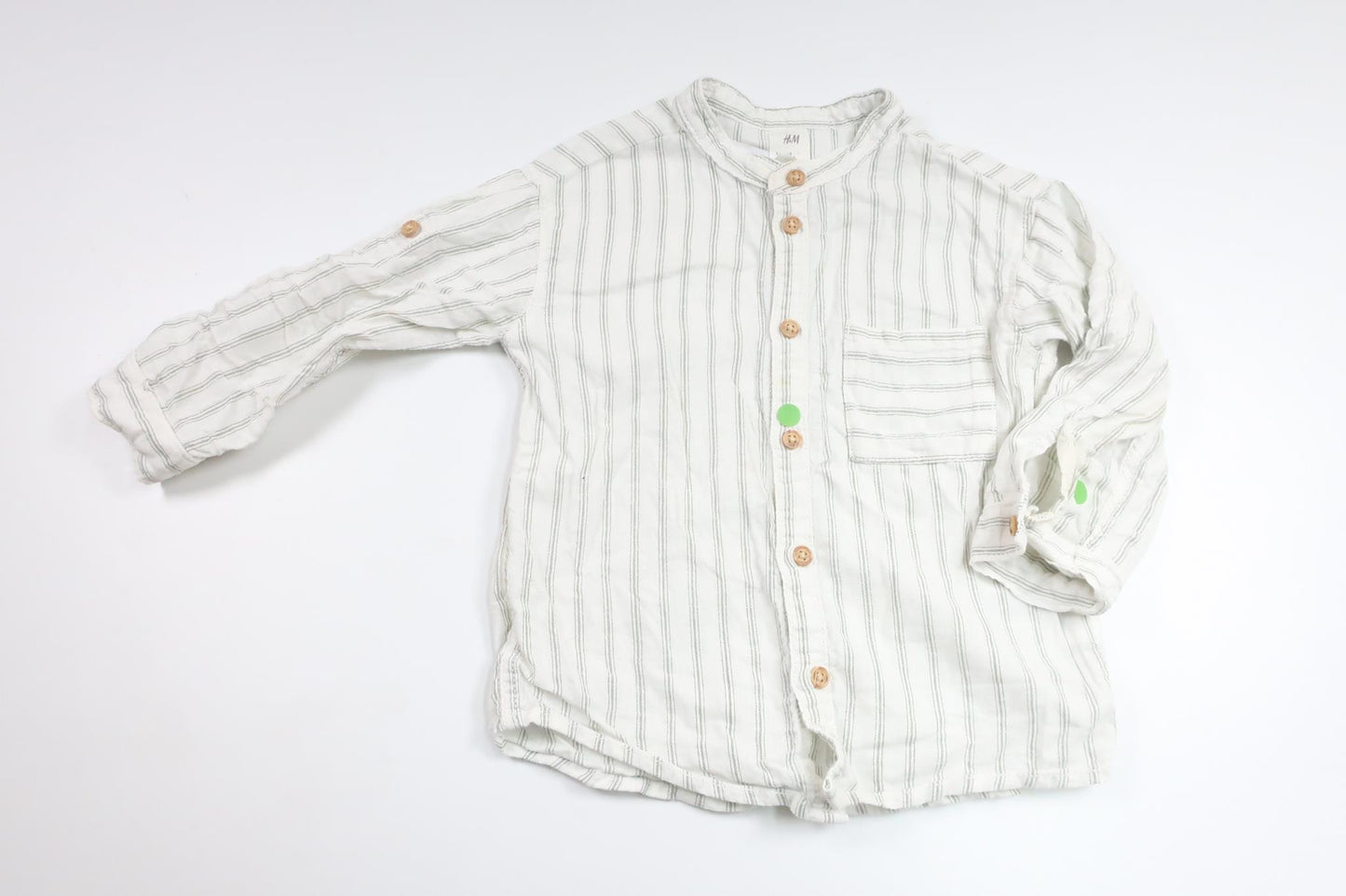 Stribet skjorte fra H&M - Størrelse 86 - Off-white