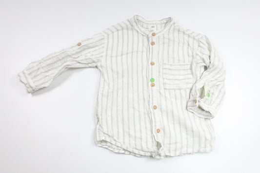 Stribet skjorte fra H&M - Størrelse 86 - Off-white