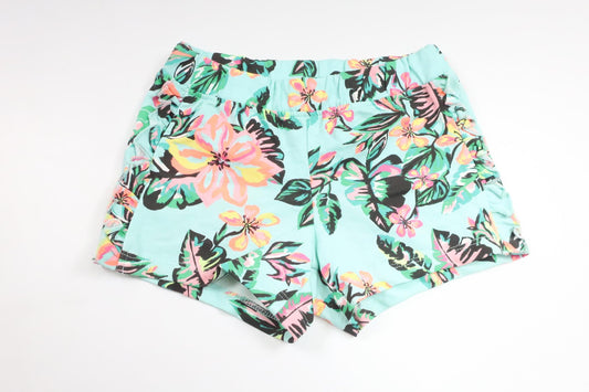 Blomstrede shorts fra Lindex - Størrelse 98/104 - Blå