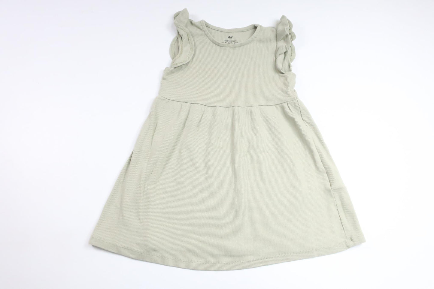Ribbet kjole fra H&M - Størrelse 92 - Grøn