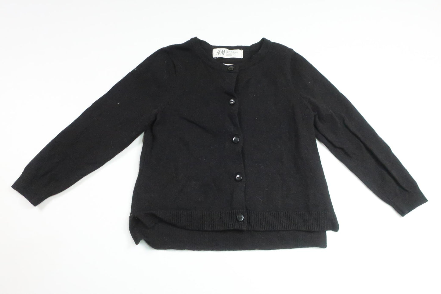 Strikket cardigan fra H&M - Størrelse 92 - Sort