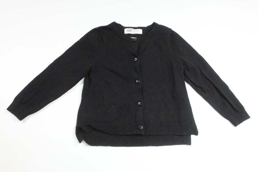 Strikket cardigan fra H&M - Størrelse 92 - Sort