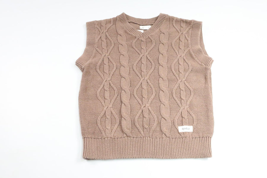 Strikket vest fra Newbie - Størrelse 98/104 - Beige