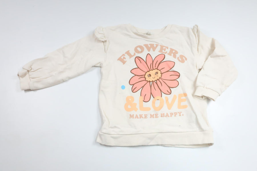 Sweatshirt fra H&M - Størrelse 98 - Off-white