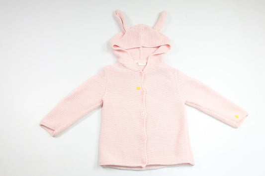 Strikket hættetrøje fra Next - Størrelse 86 - Lyserød