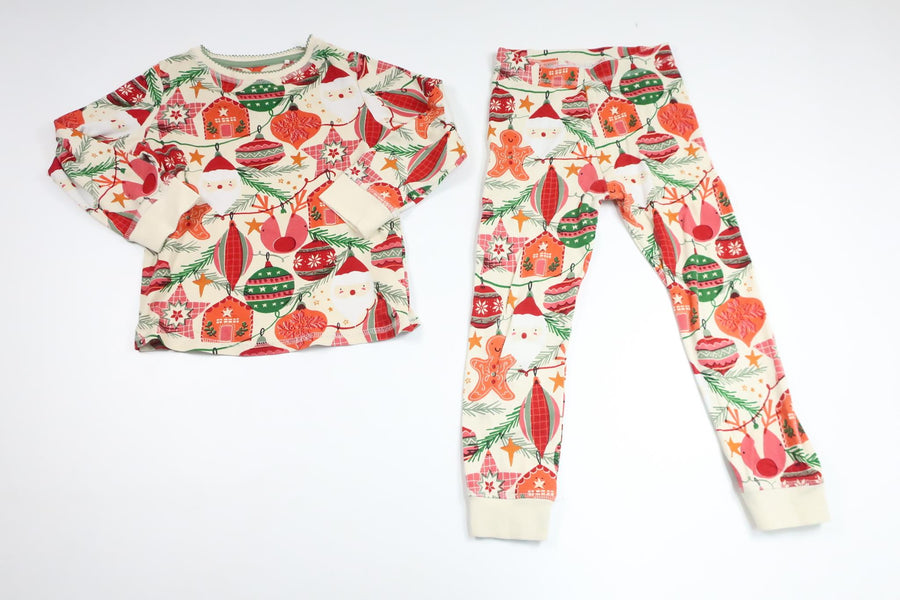 Todelt pyjamas med julemotiv fra Next - Størrelse 110 - Multifarvet
