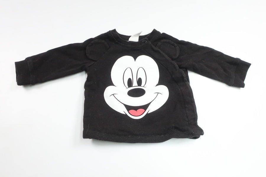 Sweatshirt med Mickey Mouse fra H&M - Størrelse 62 - Sort