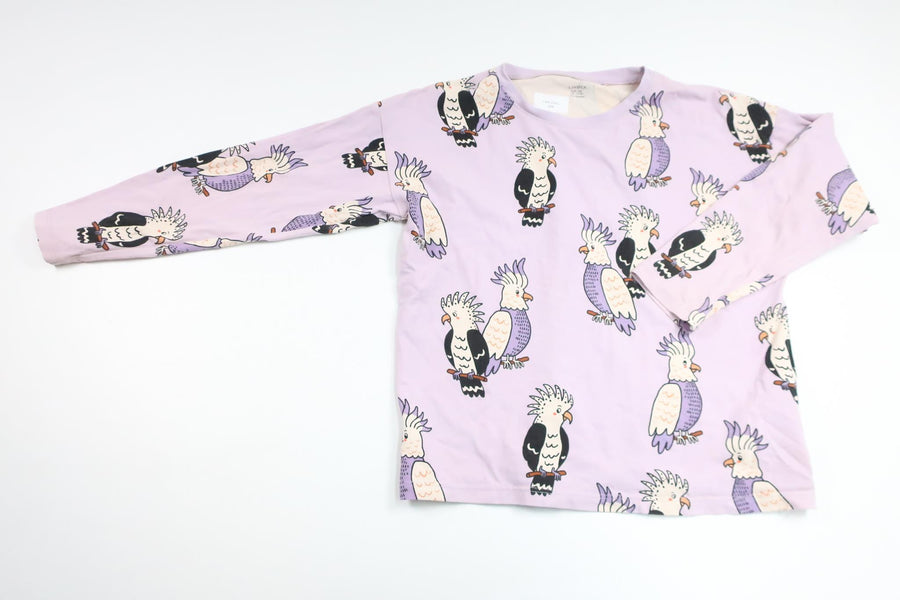 Sweater med kakaduer fra Lindex - Størrelse 128 - Lilla