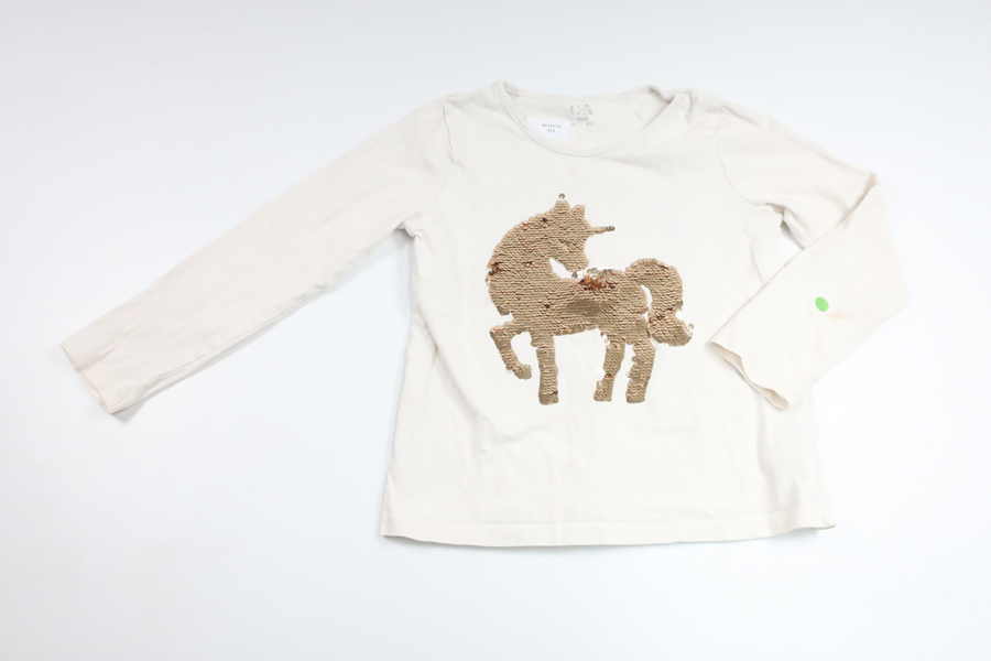 Sweater fra H&M - Størrelse 116 - Hvid