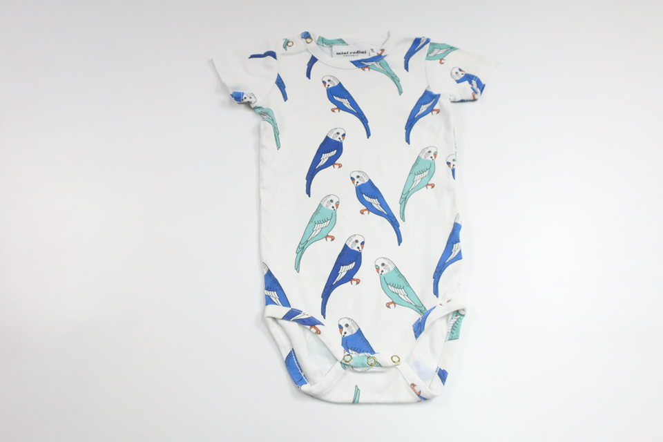 Body med undulater fra Mini Rodini - Størrelse 68/74 - Hvid