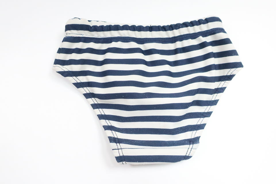 Stribet badeble fra Åhléns - Størrelse 62/68 - Marineblå