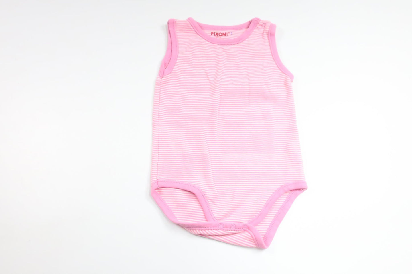Stribet bodysuit fra Fixoni - Størrelse 86 - Pink