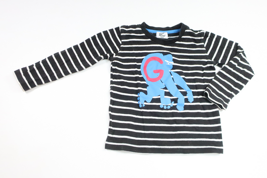 Stribet sweater fra Walking - Størrelse 86/92 - Sort