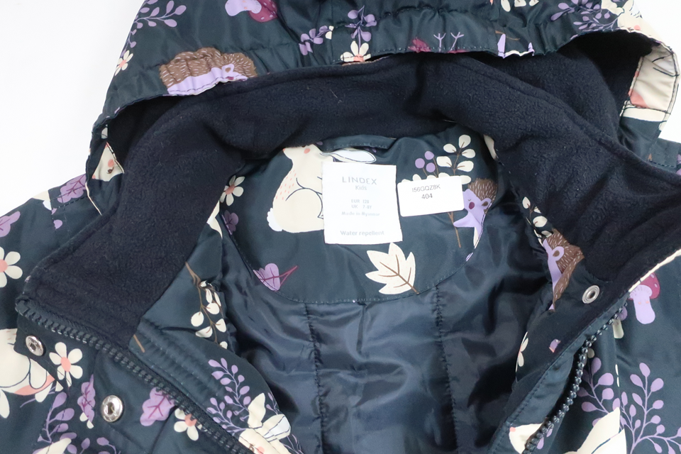 Blomsterjakke fra Lindex - Størrelse 128 - Marineblå