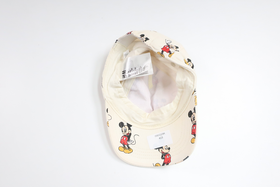 Mickey Mouse kasket fra H&M - Størrelse 74 - Hvid
