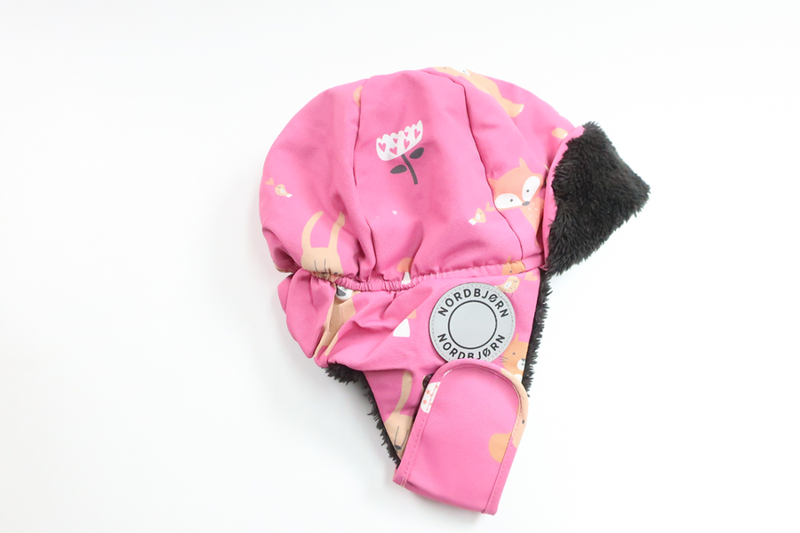 Fleeceforet vinterhue fra Nordbjörn - Størrelse 80/86 - Lyserød