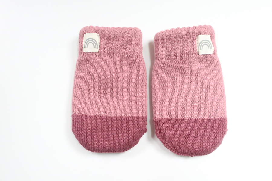 Strikkede vanter fra Lindex - Størrelse 74/80 - Lyserød