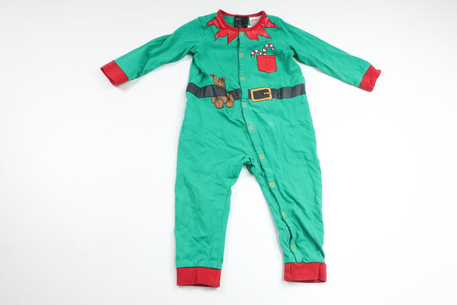 Pyjamas "Julemanden" fra H&M - Størrelse 86 - Grøn