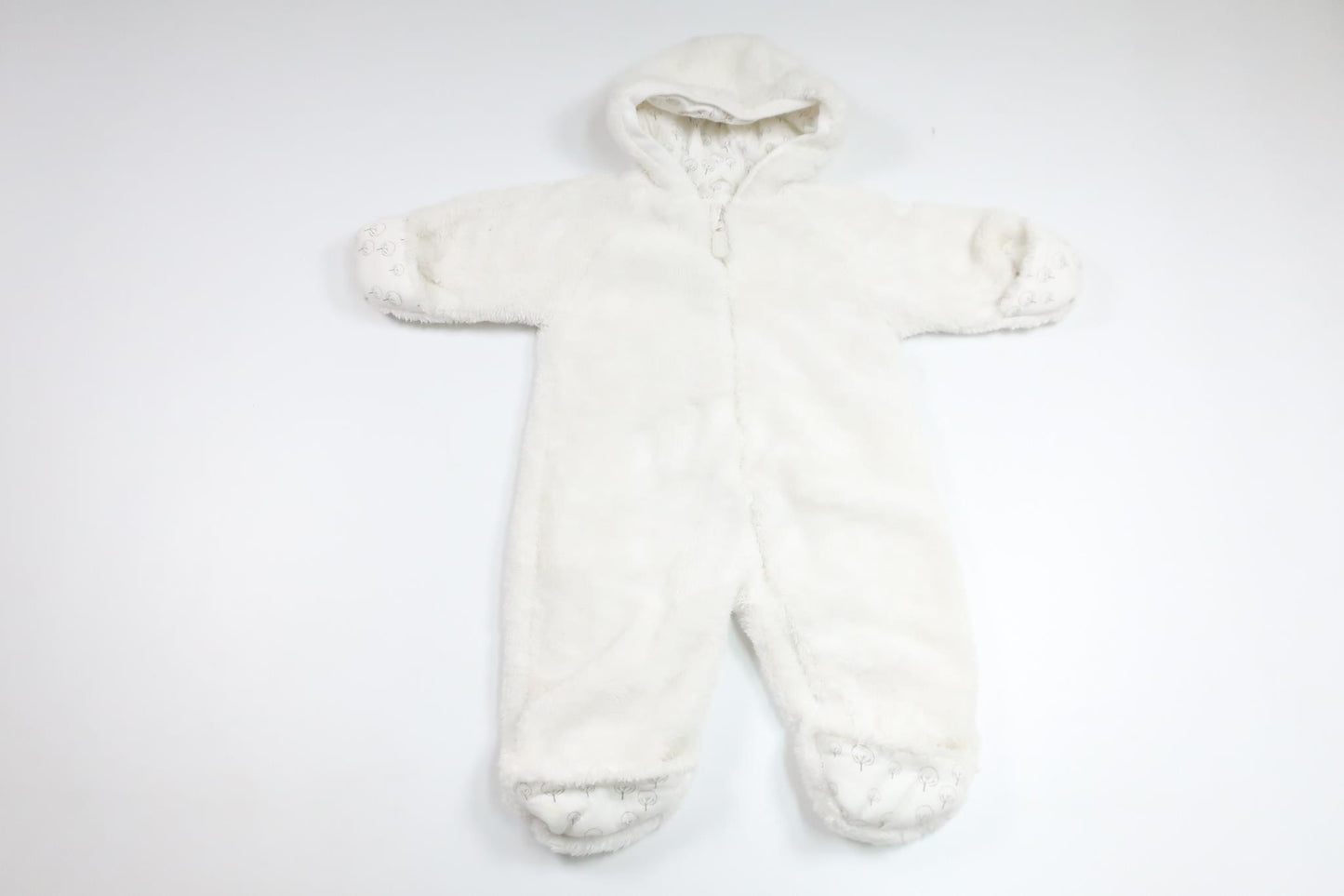 Fleeceoveralls fra Newbie - Størrelse 62 - Hvid