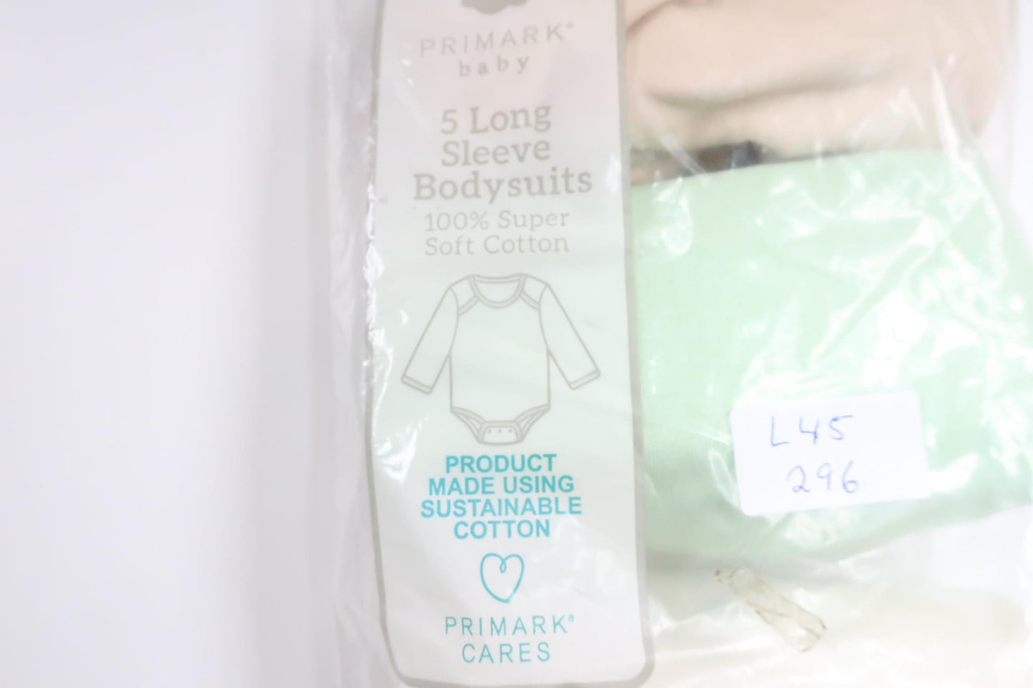 Tre-pak langærmede bodyer fra Primark - Størrelse 92 - Multifarvet