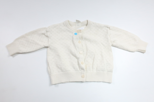 Strikket cardigan fra H&M - Størrelse 68 - Hvid