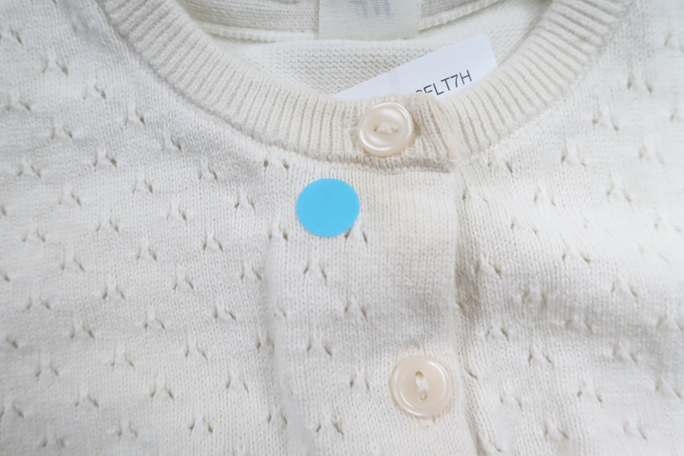 Strikket cardigan fra H&M - Størrelse 68 - Hvid