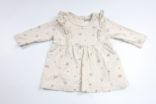 Blomsterkjole fra Lindex - Størrelse 62 - Off-white