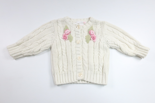 Strikket cardigan fra H&M - Størrelse 68 - Off-white