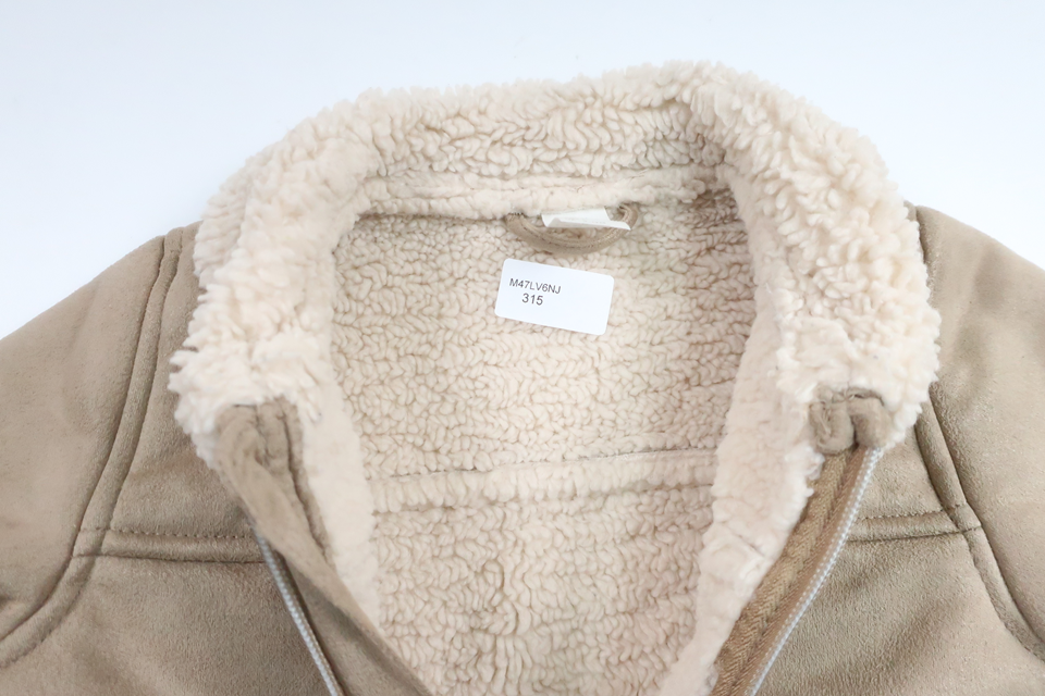 Jakke i imiteret læder fra H&M - Størrelse 80 - Beige