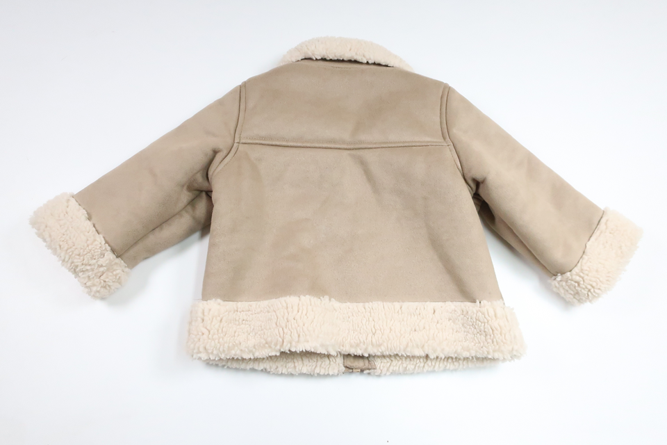 Jakke i imiteret læder fra H&M - Størrelse 80 - Beige