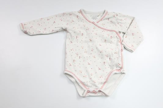 Blomsterbody fra Fixoni - Størrelse 62 - Hvid