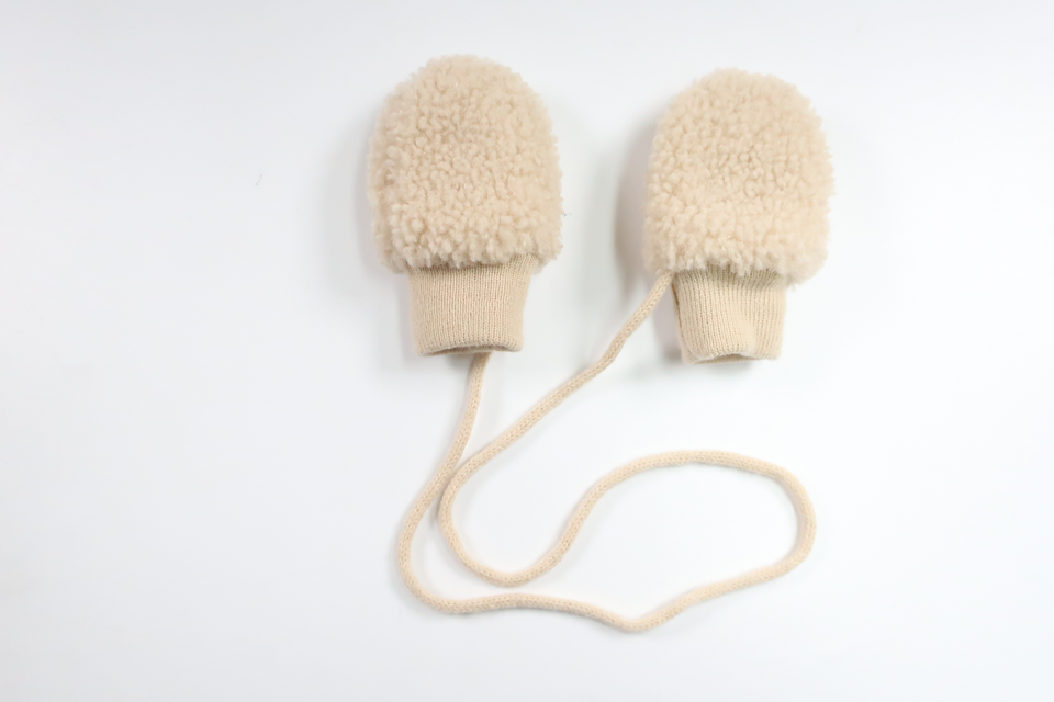 Fleeceforede teddyvanter fra Rikiki - Størrelse 62/68 - Beige