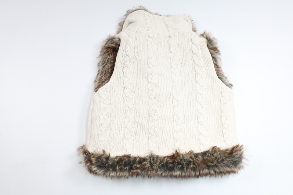 Strikket vest foret med kunstpels fra Kappahl - Størrelse 86/92 - Off-white